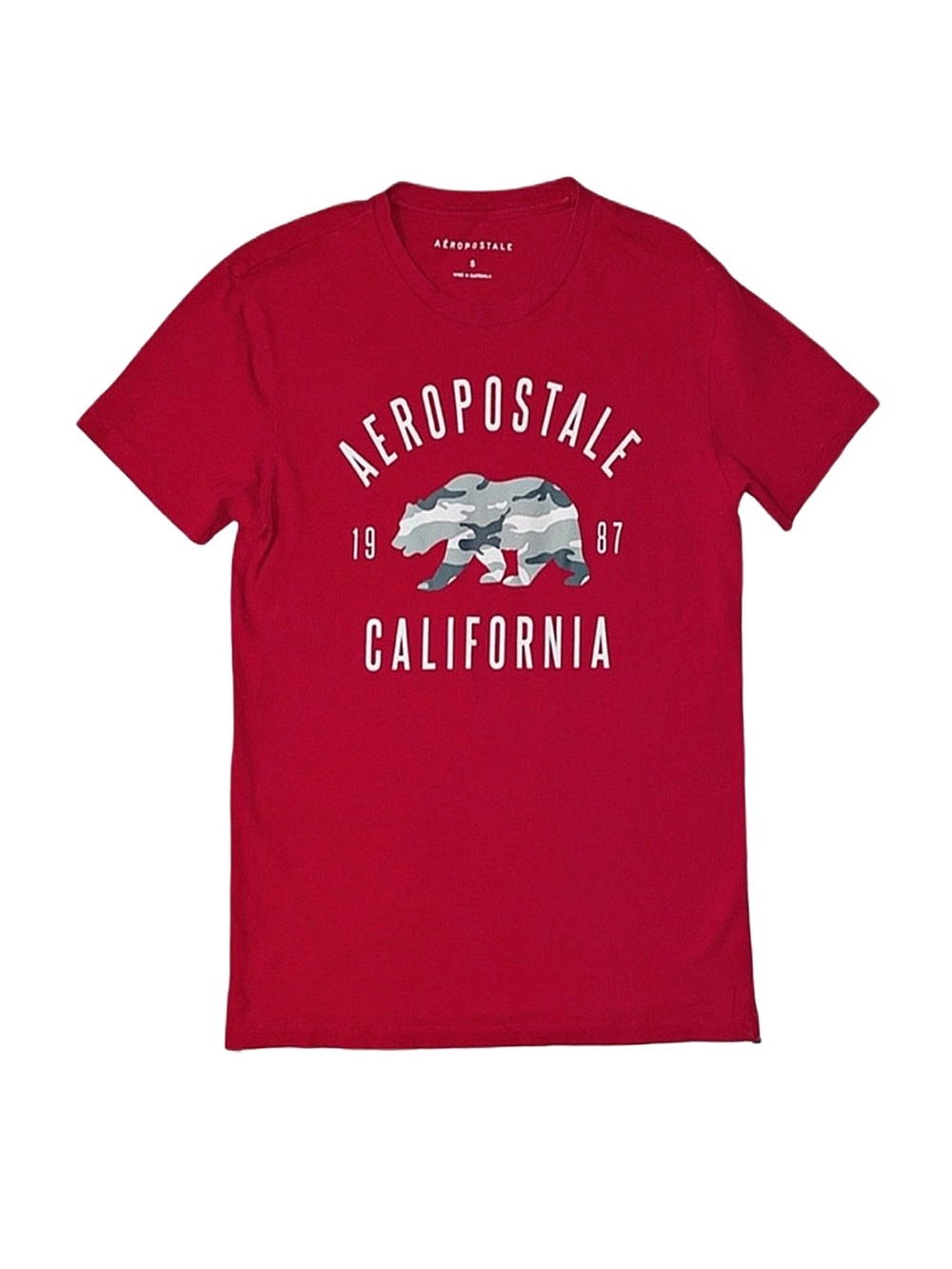 AEROPOSTALE Men's Red Graphic Short Sleeve Shirt Size Small